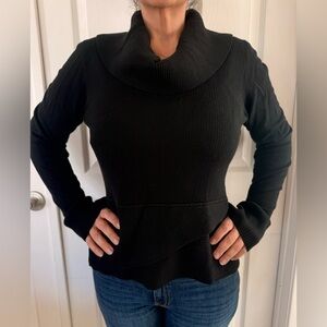 White House Black Market Elegant Black Cowl Neck Sweater